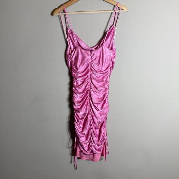 Bardot Revolve Mini Ruched Dress Women's 6 Small Vint Pink Cocktail Party Event - Picture 9 of 13